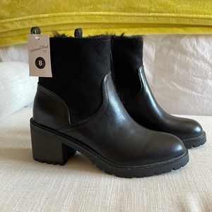 NWT Universal Thread black booties. Faux fur lined. True to Size